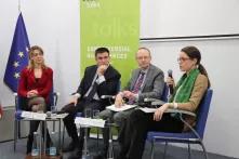 invited guest on the panel: Tamar Kochoradze, Pavlo Klimkin, Fransciska Smolnik and the moderator stefan meister