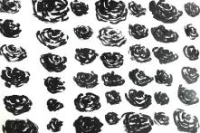 სხვადასხვა ზომი შავი ვარდი, ნახატი