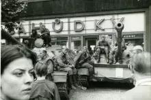 "Soviet soldiers on Wenceslas Square (Václavské náměstí ), Prague August 1968".