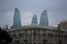 photo of baku, azerbaijan, building, and flame towers in Baku, Azerbaijan by Uladzislau Petrushkevich 