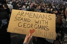 Armenians stand with Georgians