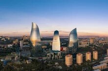 Baku Cityscape with Flame Towers