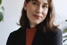 Brunette young lady portrait smiling.