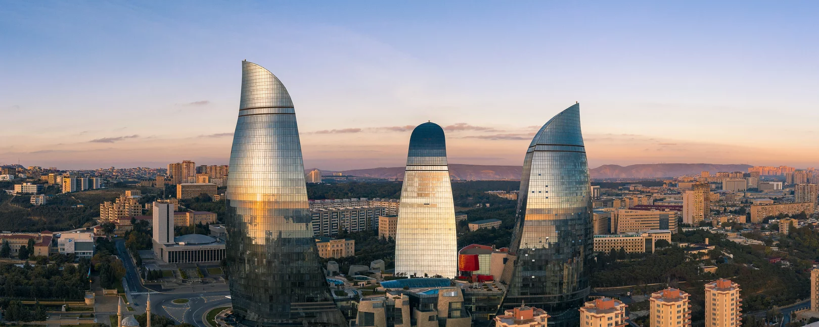 Baku Cityscape with Flame Towers