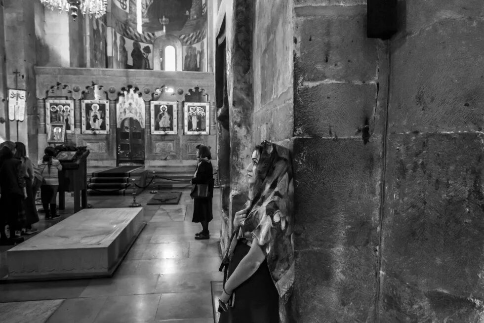 Women praying in Georgian Church, Jvari