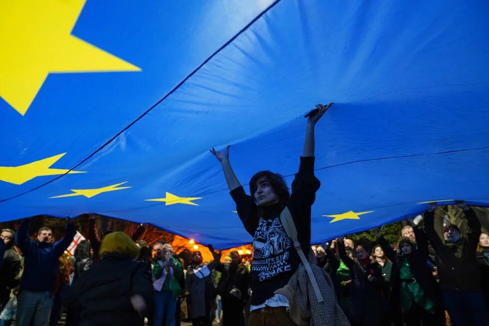 Boy with a european union flag