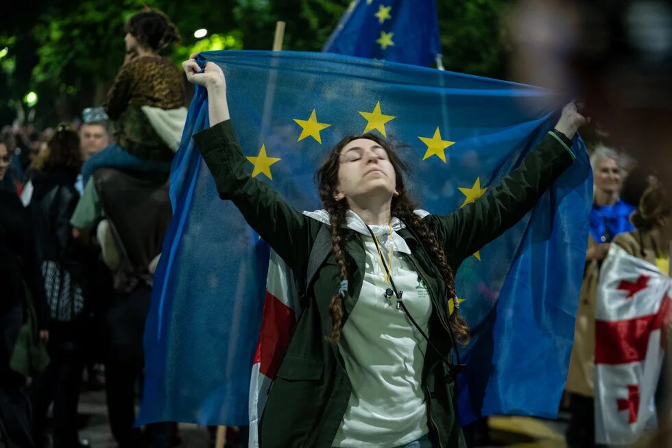 A Girl with a EU Flag, Tbilisi Protest 2024