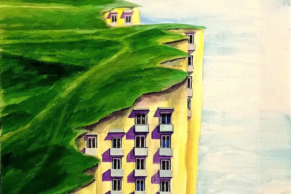 House with green cover