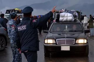 People fleeing Nagorno-Karabakh People fleeing Nagorno-Karabakh
